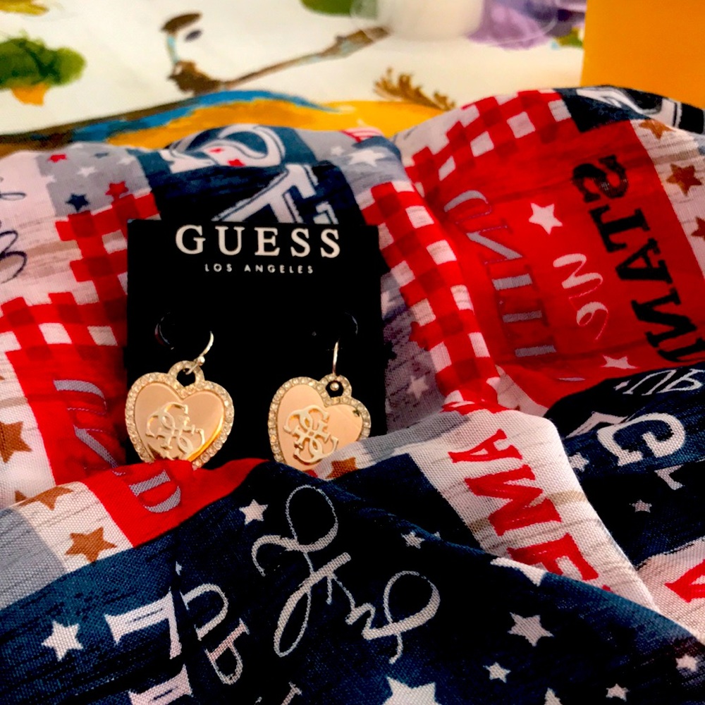New Guess Earrings in Rose Gold